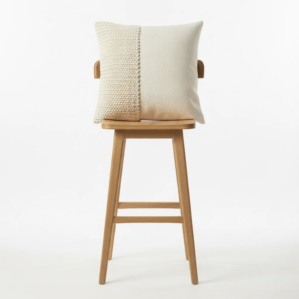 Hand woven scatter cushion cover  60 x 60cm - Offset bobbles Natural