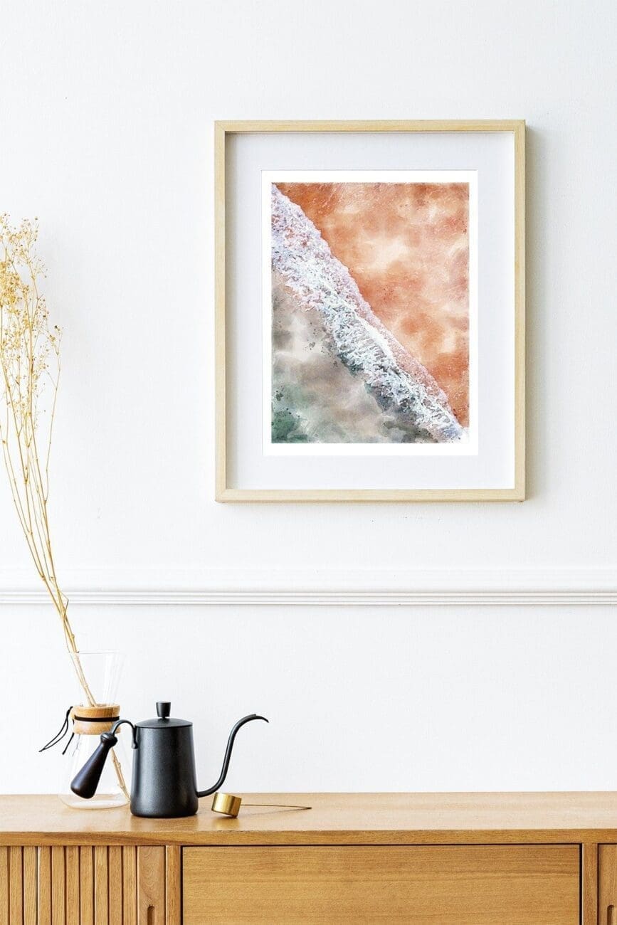 Watercolor natural sea and sand poster Series