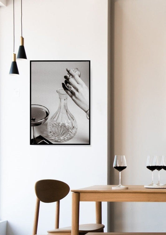 Woman Finishes Her Last Drink - Vintage Photograph Poster
