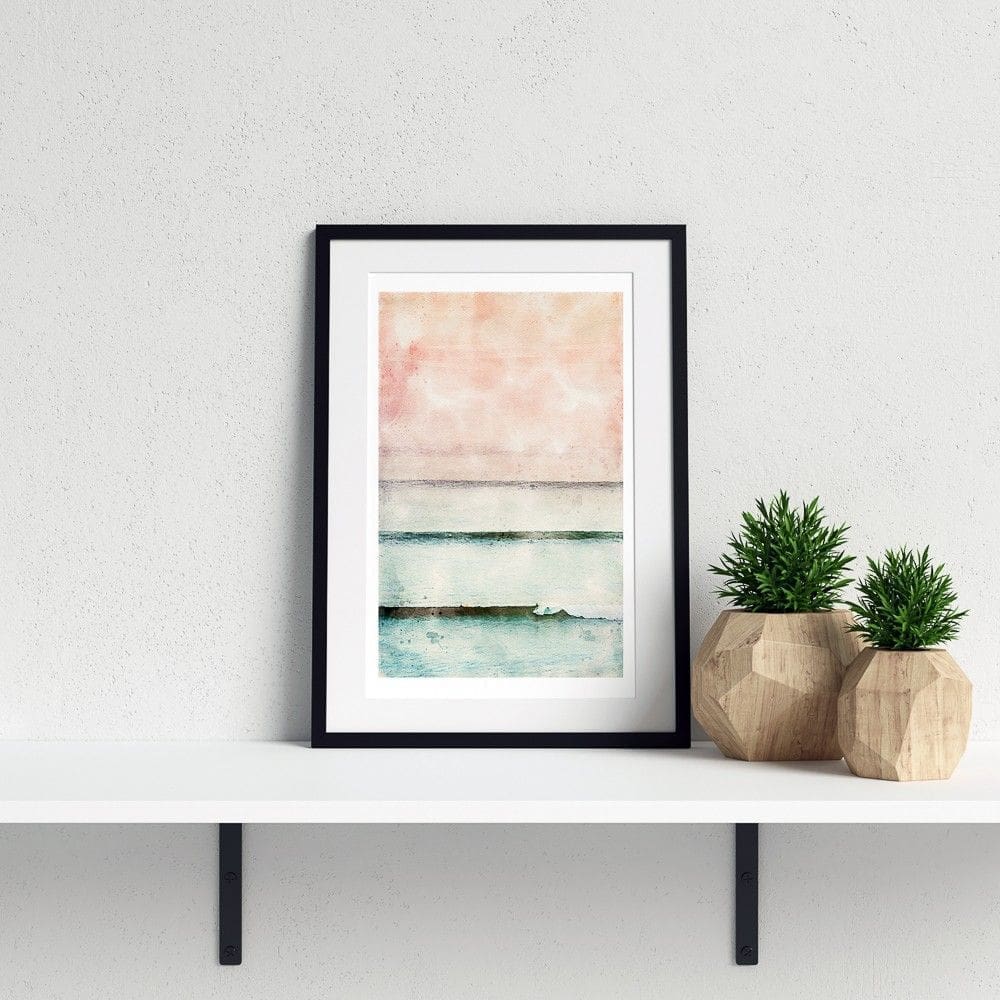 Watercolor natural sea and sand poster Series