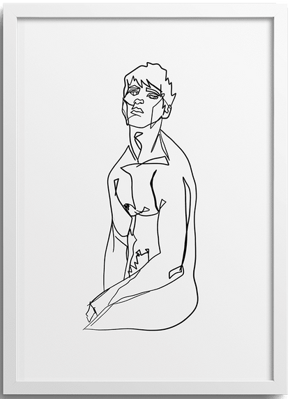 Minimalist Male Figure Line Drawing
