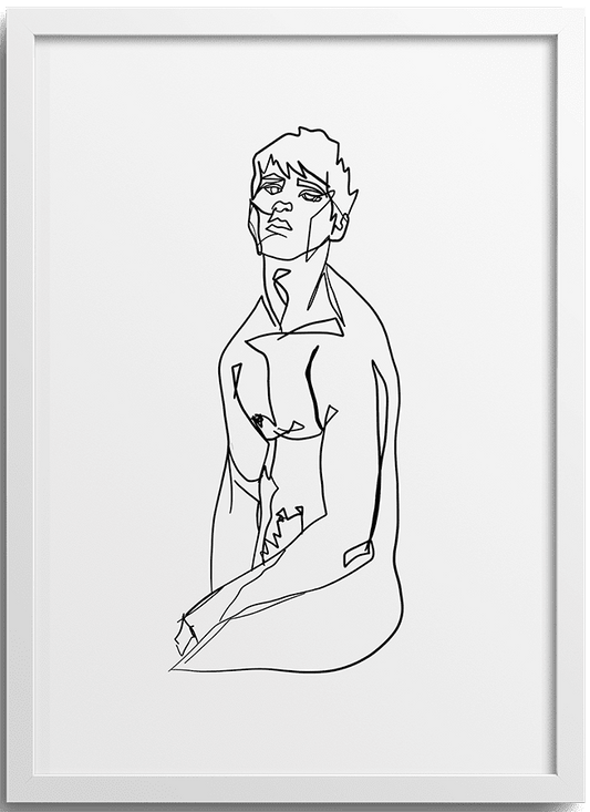 Minimalist Male Figure Line Drawing