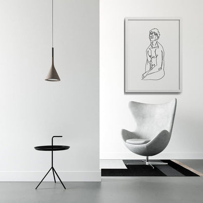 Minimalist Male Figure Line Drawing | N03