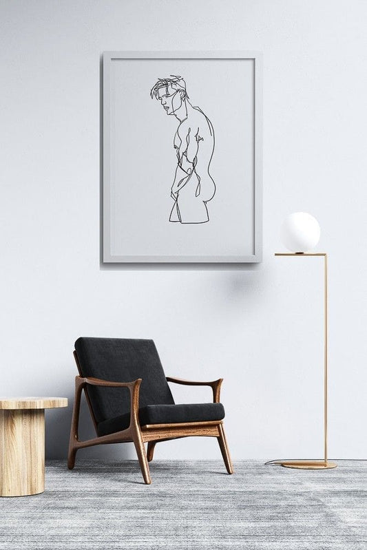 Masculine Male Poster Line Drawing N02