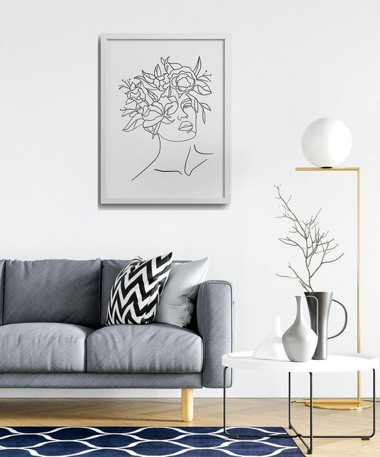Feminine Floral Poster Line Drawing