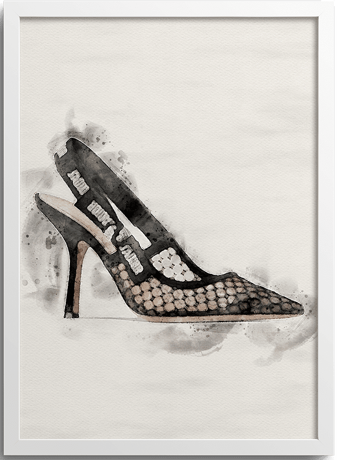 Watercolor Fashion Shoe Jdior No1